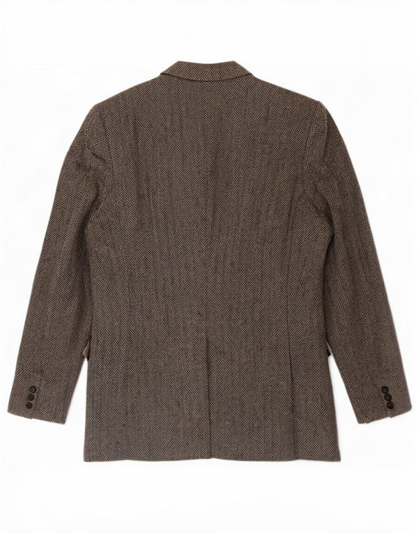 Harris Tweed Chaqueta larga de 2 botones para hombre Talla 46 XL Gris Espiga