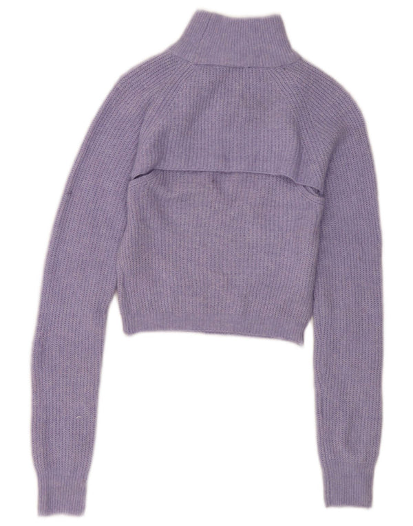Urban Outfitters Suéter corto con cuello de tortuga para mujer UK 40 Azul medio