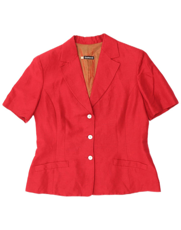Cacharel Chaqueta Blazer De 3 Botones De Manga Corta Para Mujer IT 44 Rojo Mediano