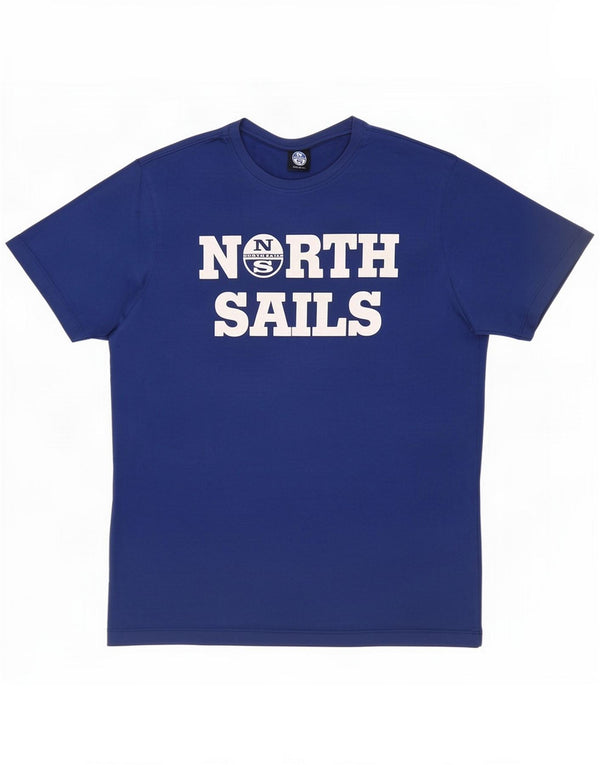 North Sails Camiseta estampada para hombre Top pequeño de algodón azul