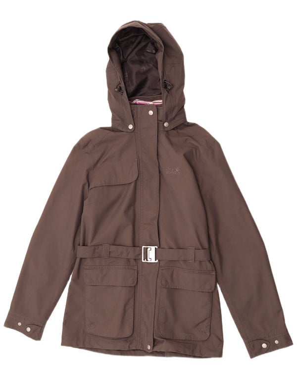 Jack Wolfskin Chaqueta impermeable con capucha para mujer UK 12/14 Poliamida gris medio