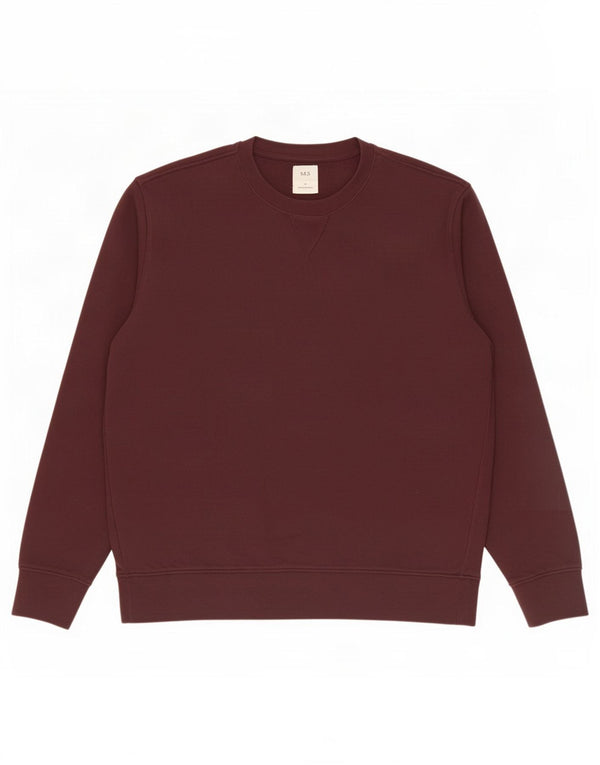 Marks & Spencer - Sudadera para hombre, talla grande, color burdeos, algodón