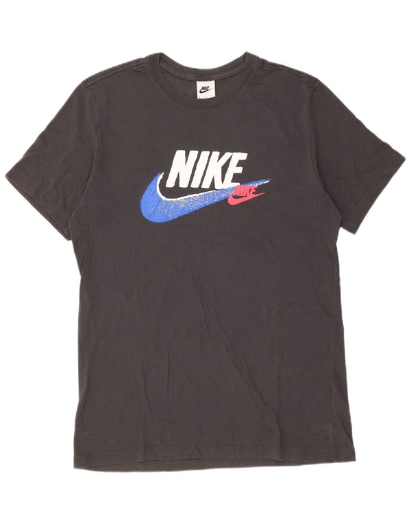 Nike - Camiseta gráfica para hombre, parte superior de algodón gris medio