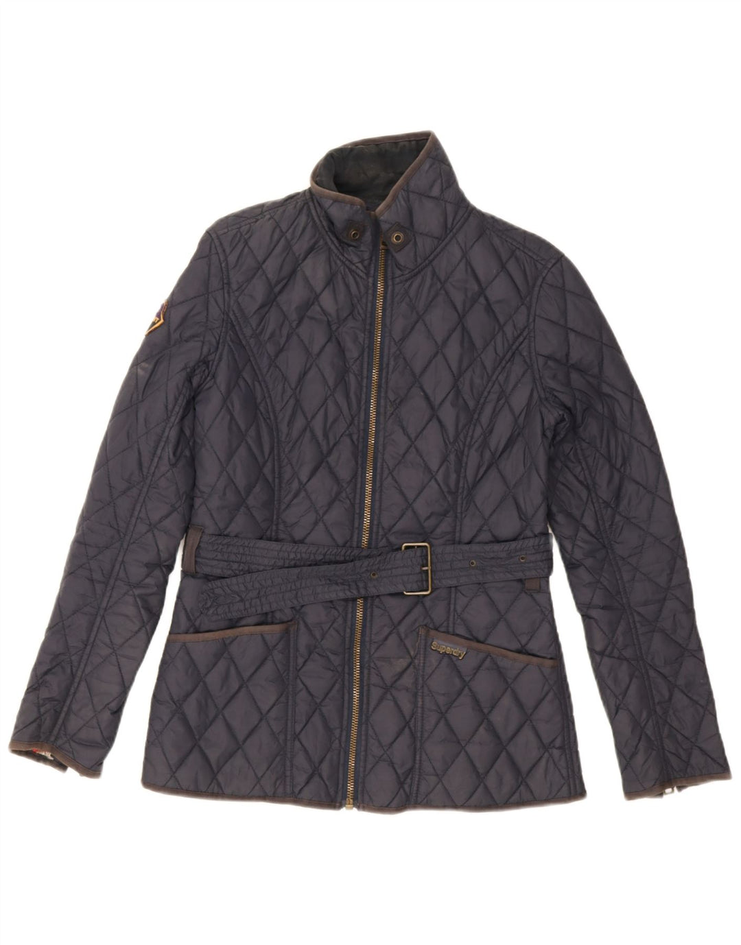 Superdry Chaqueta Acolchada Mujer UK 40 Mediana Azul Marino Nylon