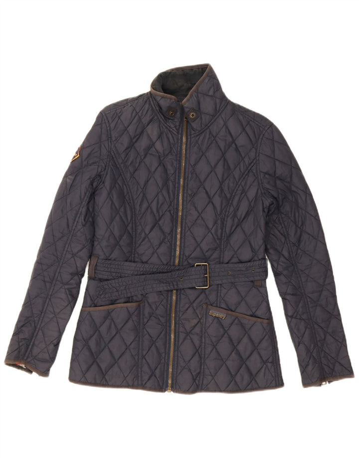 Superdry Chaqueta Acolchada Mujer UK 40 Mediana Azul Marino Nylon