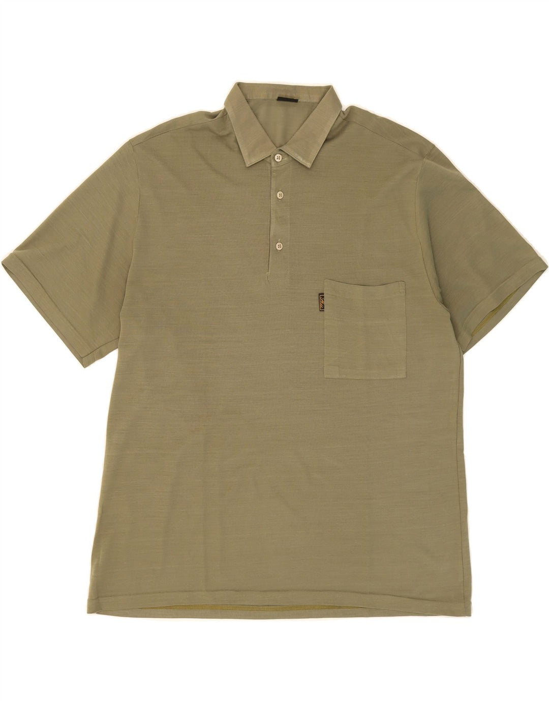 VINTAGE Mens Polo Shirt Large Beige Vintage Vintage and Second-Hand Vintage from Messina Hembry 