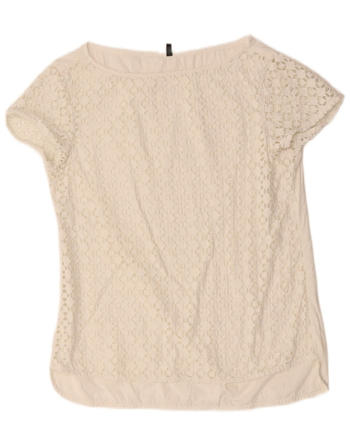 Benetton Blusa Mujer ES 44 Mediano Blanco