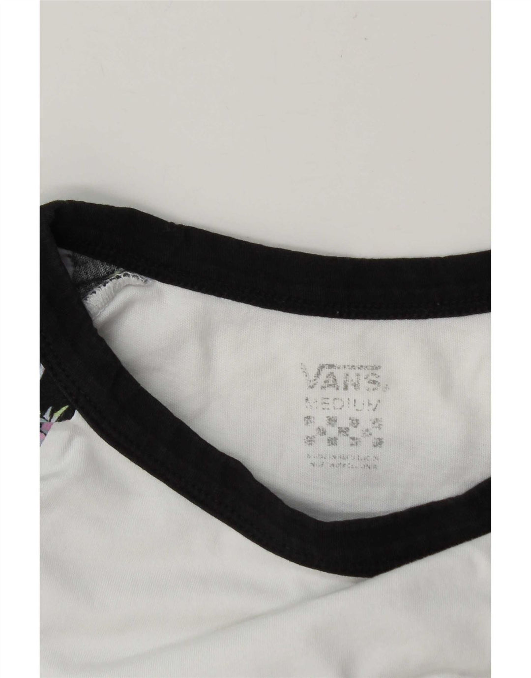 Camiseta Vans Mujer Manga 3/4 UK 44 Mediano Blanco Colorblock