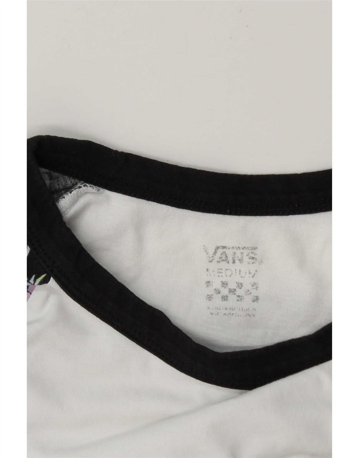Camiseta Vans Mujer Manga 3/4 UK 44 Mediano Blanco Colorblock