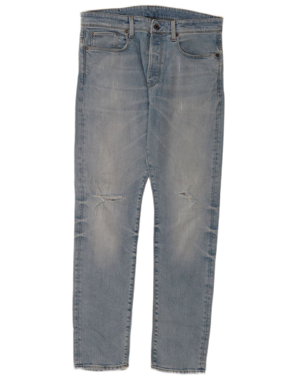 G-Star Hombre 3301 Vaqueros Cónicos Desgastados W34 L34 Algodón Azul