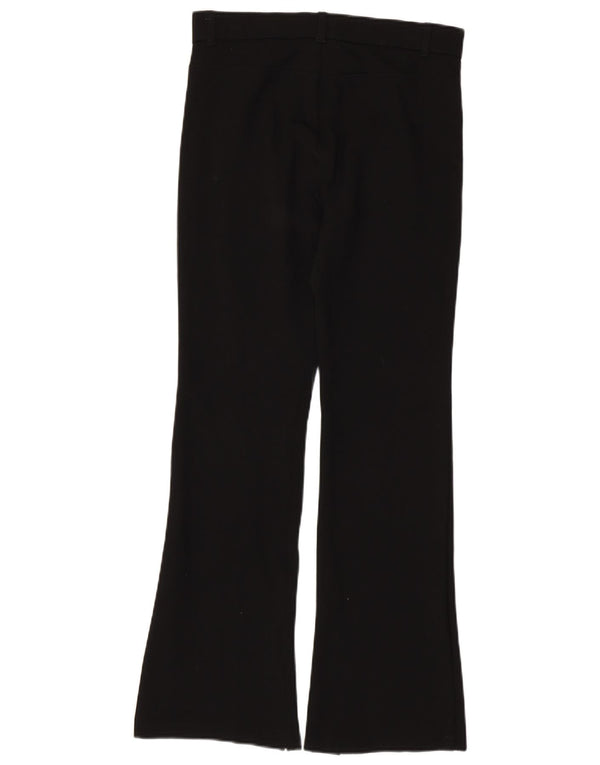 Zara Mujer Pantalón Casual Acampanado Grande W30 L30 Viscosa Negra