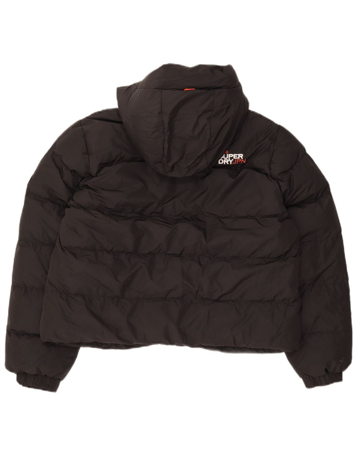 Superdry Chaqueta Acolchada Corta Con Capucha Para Mujer UK 46 Grande Poliéster Negro