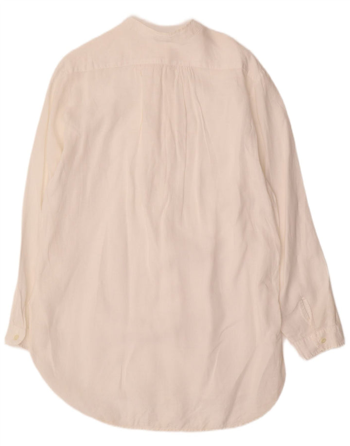 BENETTON Camisa tipo jersey larga para mujer UK 44 Medium Off White