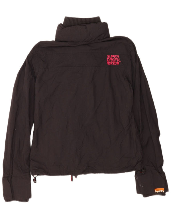 Superdry Chaqueta Cortavientos Estampada para Mujer UK 46 Large Nylon Negro