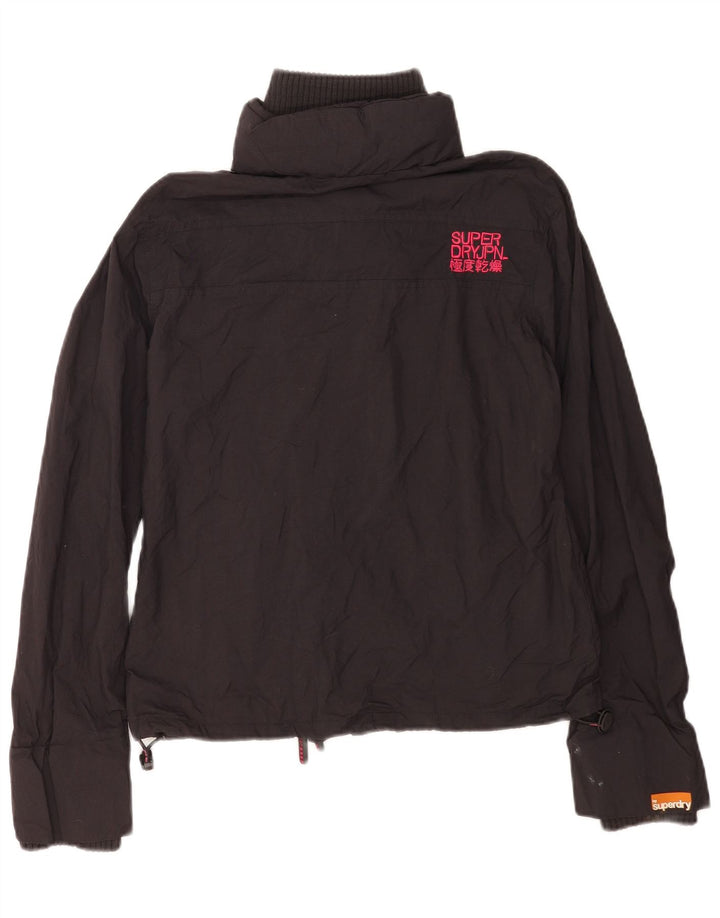 Superdry Chaqueta Cortavientos Estampada para Mujer UK 46 Large Nylon Negro