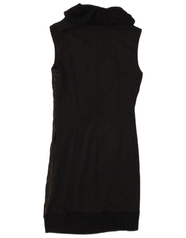 Rinascimento Vestido tipo jersey sin mangas con cuello vuelto para mujer UK 12 Medium Black