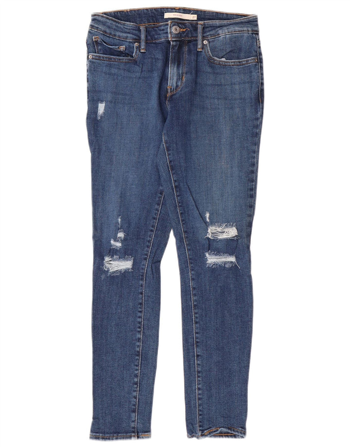 LEVI'S Jeans ajustados desgastados 711 para mujer W27 L28 Algodón azul
