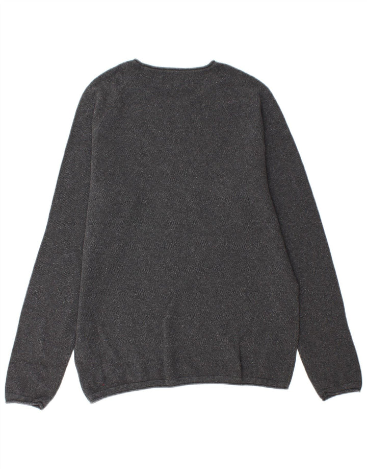 Jersey Jack & Jones Hombre con Cuello Redondo de Algodón Gris Medio