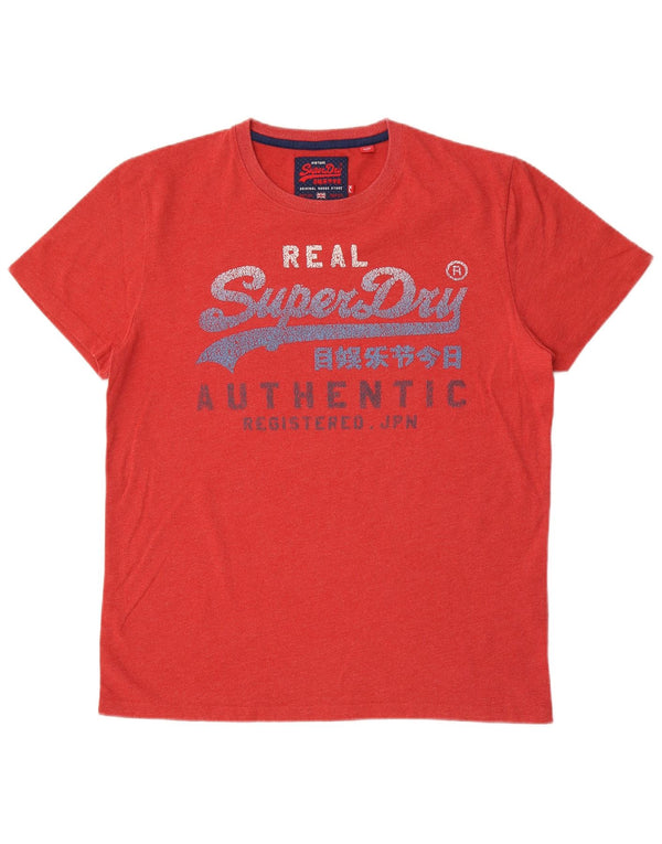 Superdry Hombre Camiseta Gráfica Top XL Algodón Rojo