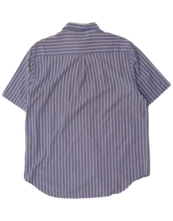Kappa Hombre Camisa De Manga Corta Grande Azul Rayas De Algodón