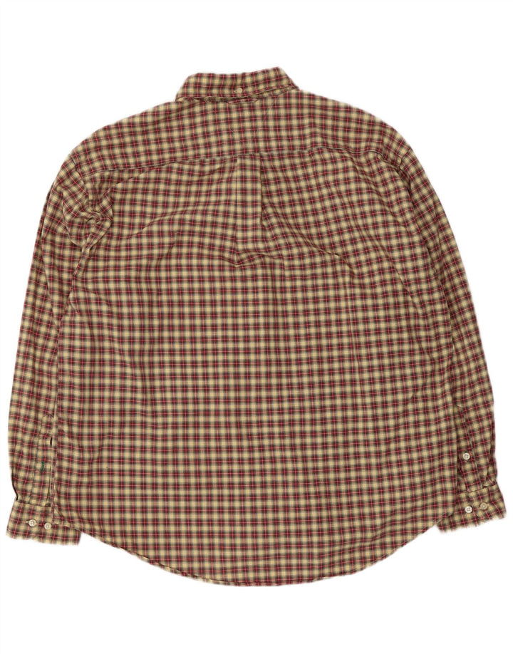 Tommy Hilfiger Camisa Hombre XL Beige Cuadros Algodón