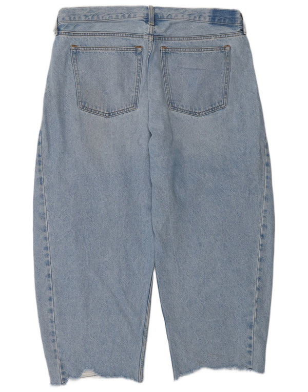 Abercrombie & Fitch Vaqueros recortados de tiro medio Barrel para mujer W32 L26 Azul