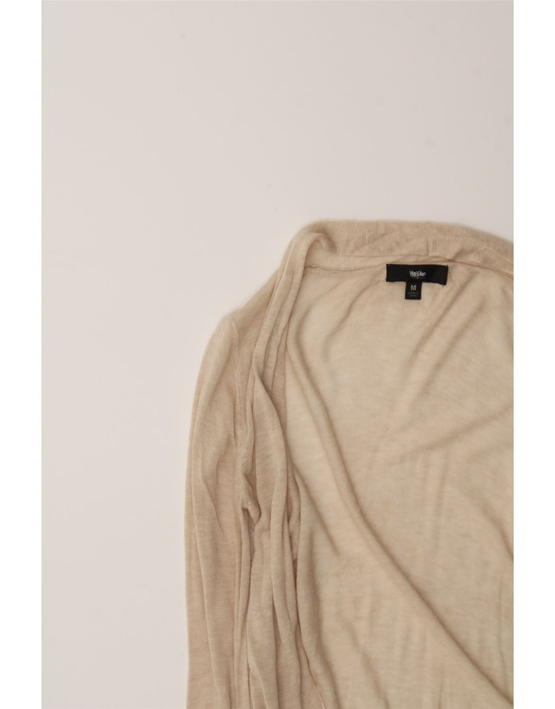 MOSSIMO Womens 3/4 Sleeve Open Cardigan Sweater UK 12 Medium Beige Acrylic Vintage Mossimo and Second-Hand Mossimo from Messina Hembry 