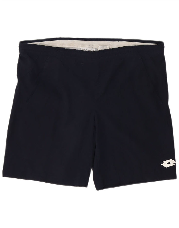 Lotto - Pantalones cortos deportivos para hombre, talla grande, poliéster azul marino