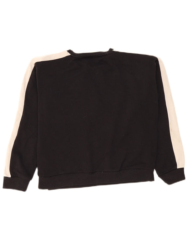 Fila Mujer Crop Graphic Sudadera Jumper UK 46 Grande Negro Colorblock