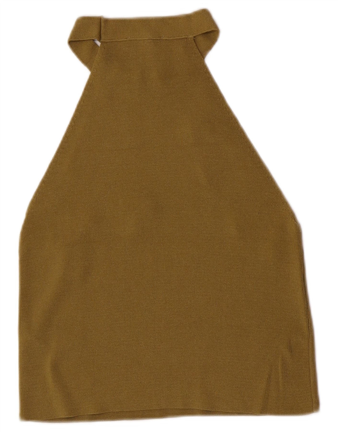Topshop Top corto con cuello halter para mujer UK 8 Small Viscosa caqui