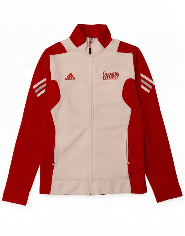 Adidas Mujer Chándal Top Chaqueta UK 10 Pequeño Rojo Colorblock Poliéster