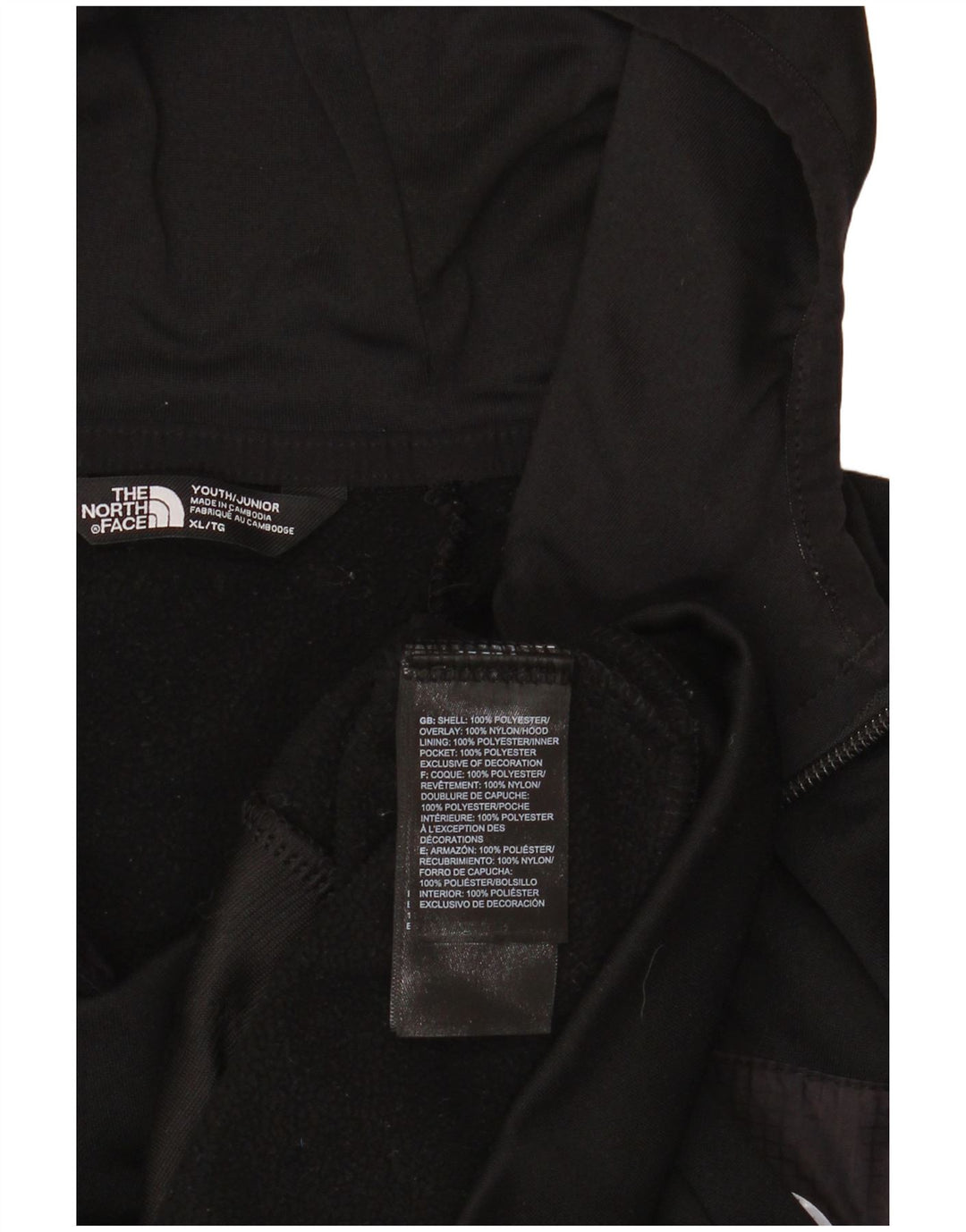 THE NORTH FACE Sudadera con capucha y cremallera para niño 14-15 años XL Negro Poliéster