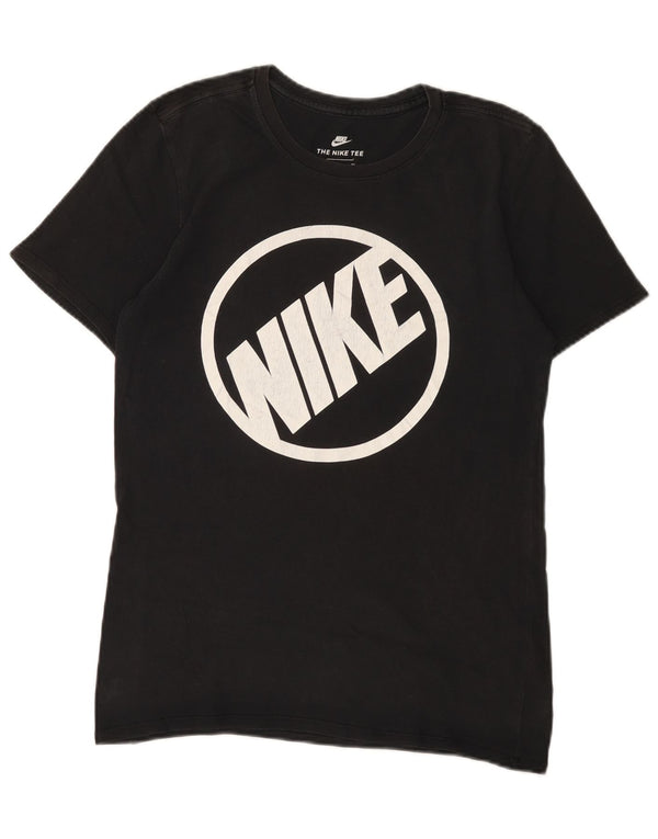 Nike Camiseta gráfica de corte atlético para hombre, talla pequeña, algodón negro