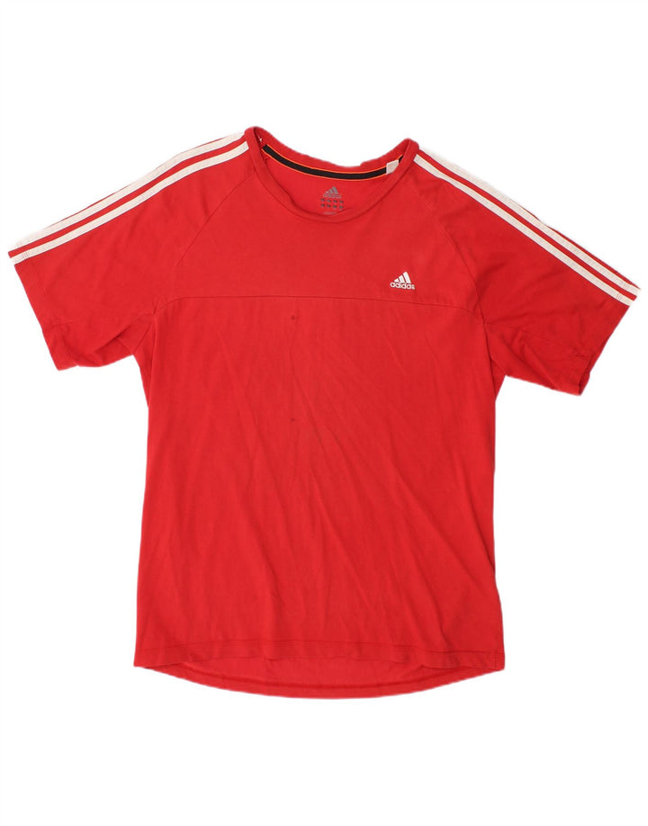 Adidas Mens Climalite Camiseta Top Grande Rojo Algodón