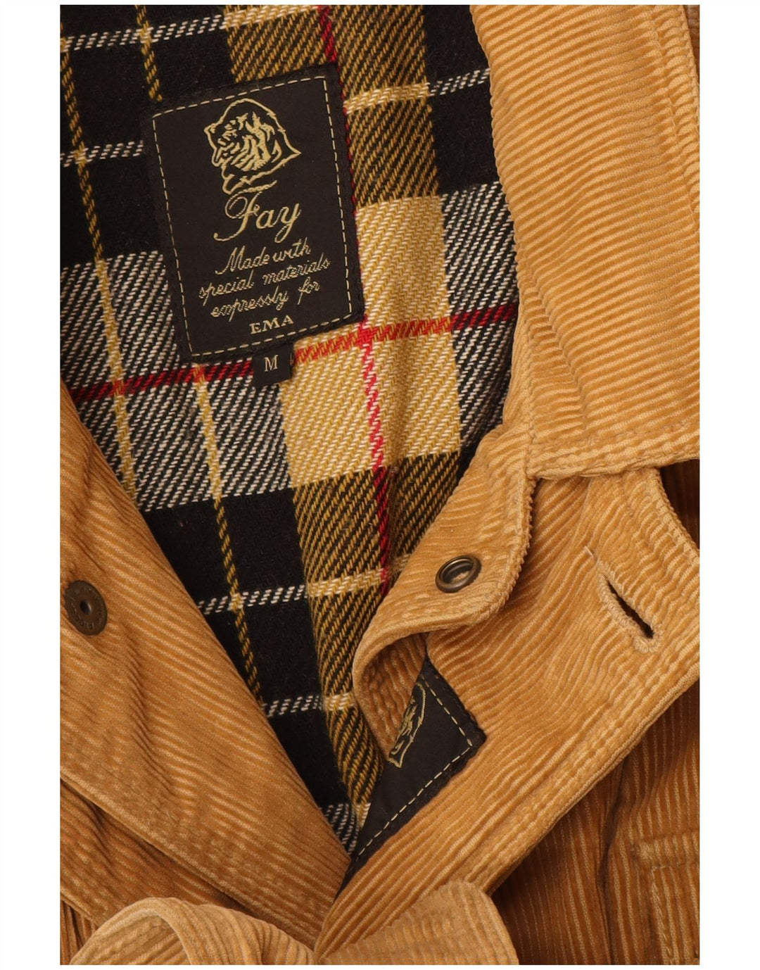 Fay Chaqueta cortavientos de pana para hombre UK 38 Algodón beige medio