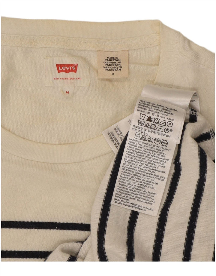 Levi's Hombre Top Manga Larga Algodón A Rayas Blanco Mediano