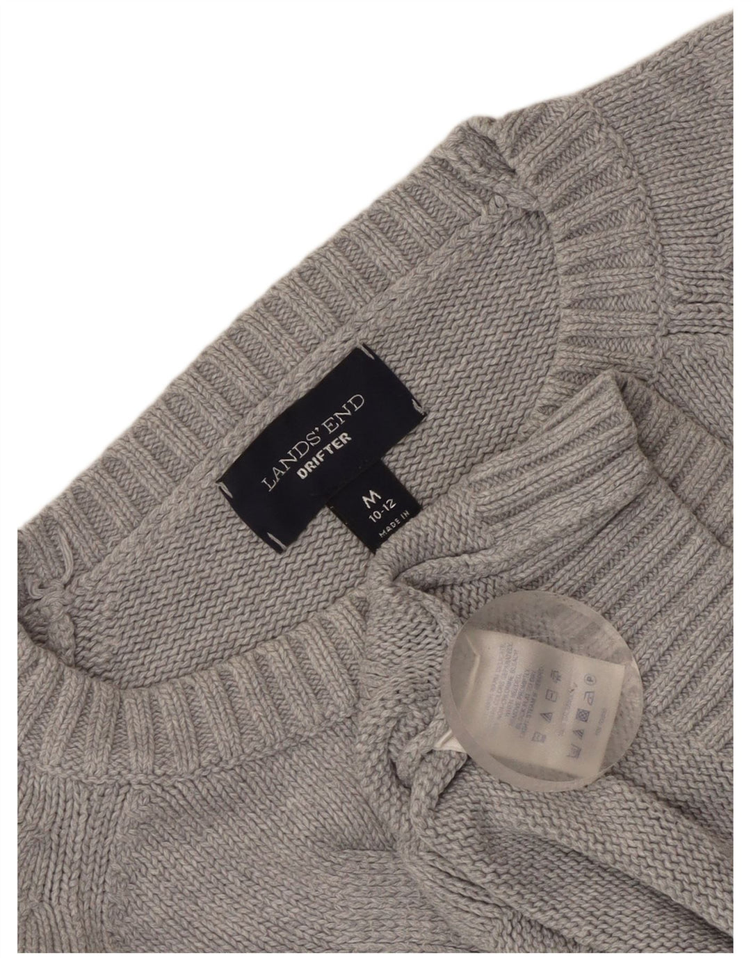 Lands End Suéter tipo jersey para mujer Drifter con cuello barco Reino Unido 10/12 Gris medio
