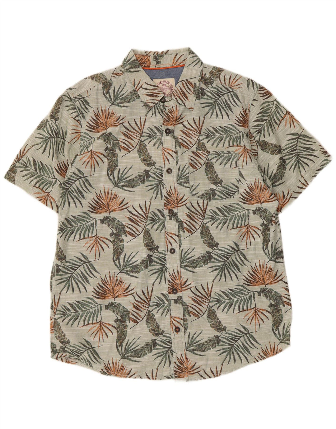 Camisa de hombre Fat Face de manga corta de algodón floral gris medio