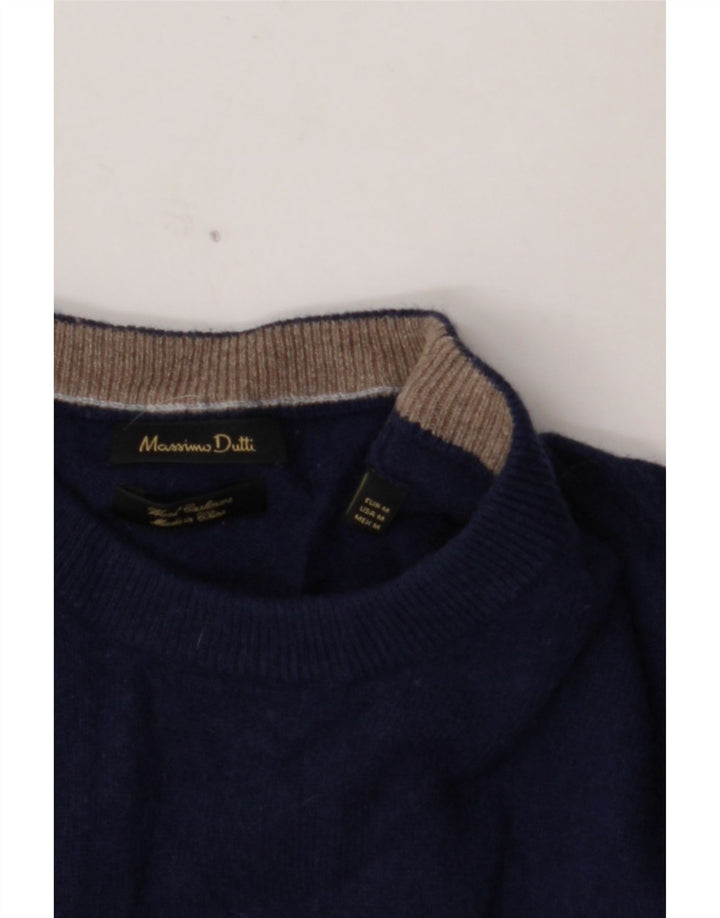 MASSIMO DUTTI Jersey De Cuello Redondo Hombre Lana Azul Marino Medio