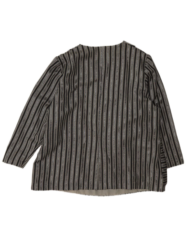 Vintage mujer 1 botón Blazer chaqueta Reino Unido 14 grande negro rayas