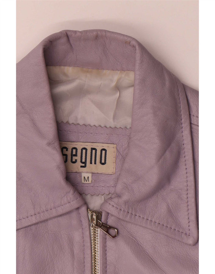 Segno Chaqueta de cuero para mujer UK 12 Medium Purple
