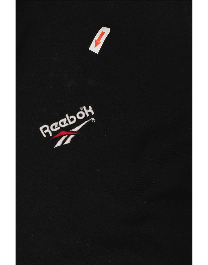 Reebok Chaqueta polar con capucha para hombre UK 40 Large Poliéster negro