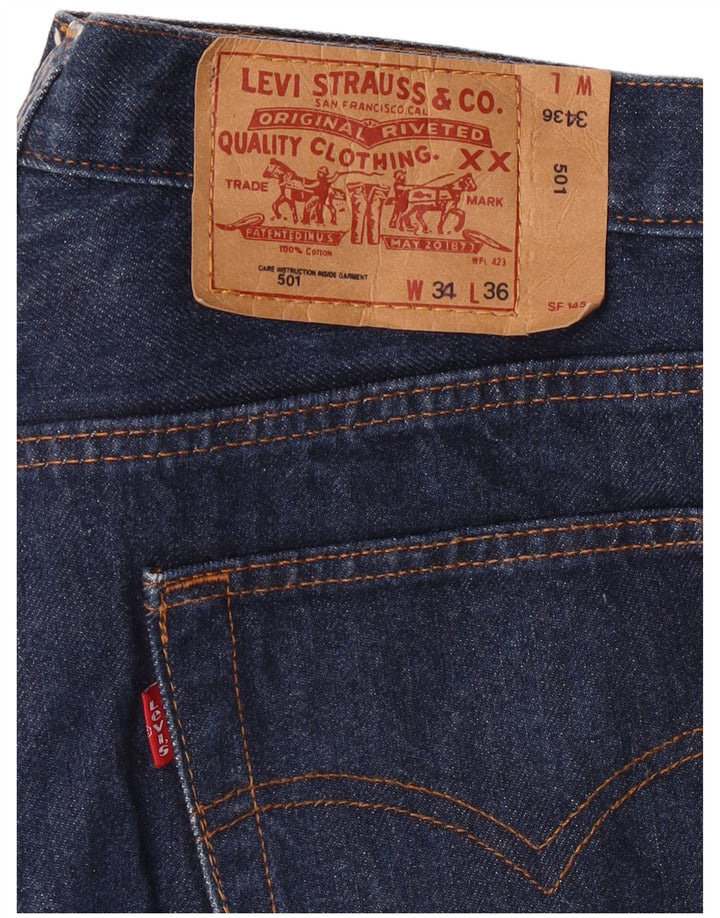 LEVI'S Vaqueros rectos 501 para hombre W34 L36 Azul marino