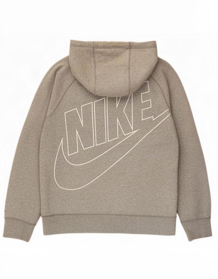 Nike Sudadera con capucha y cremallera gráfica para hombre, talla grande, algodón gris