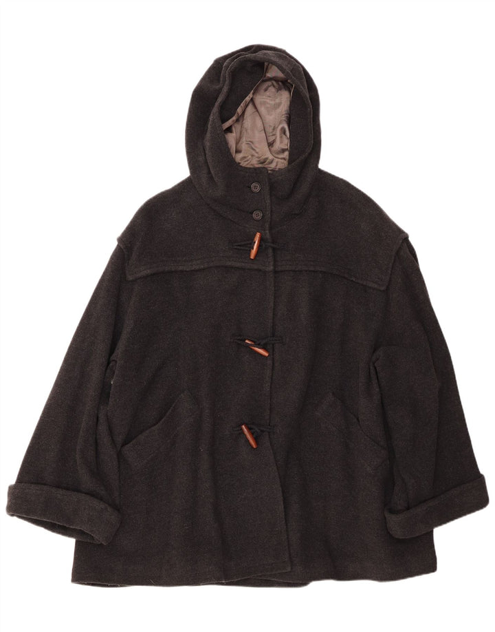 BENETTON Trenca extragrande con capucha para mujer IT 42 Lana gris medio