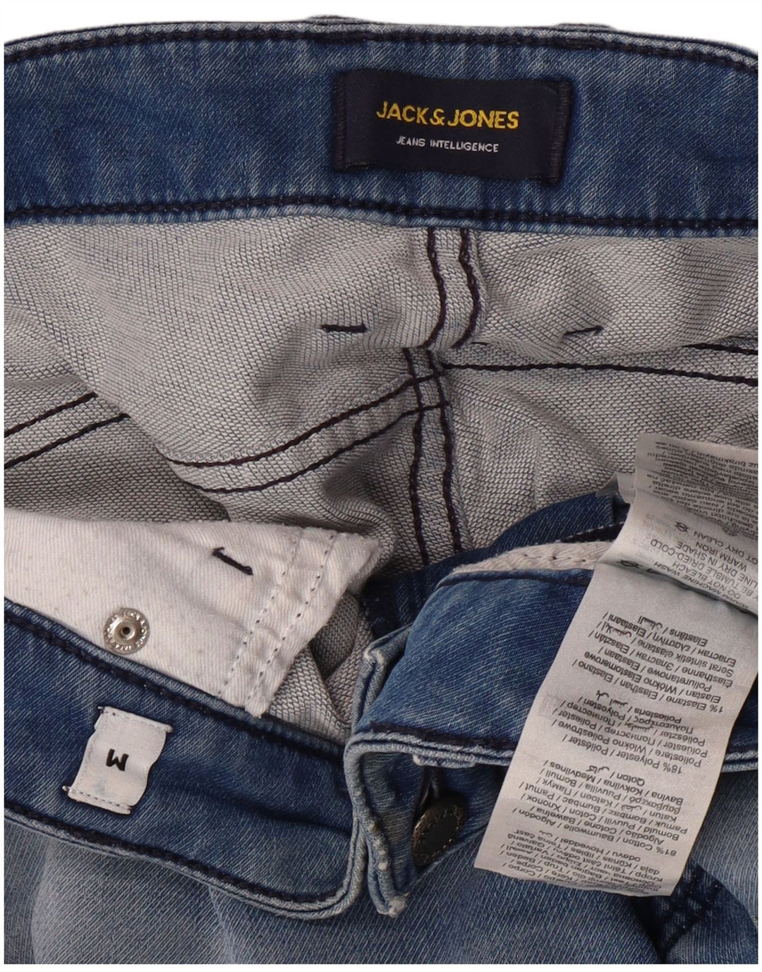 JACK & JONES Pantalones cortos vaqueros para hombre Medium W32 Azul Algodón