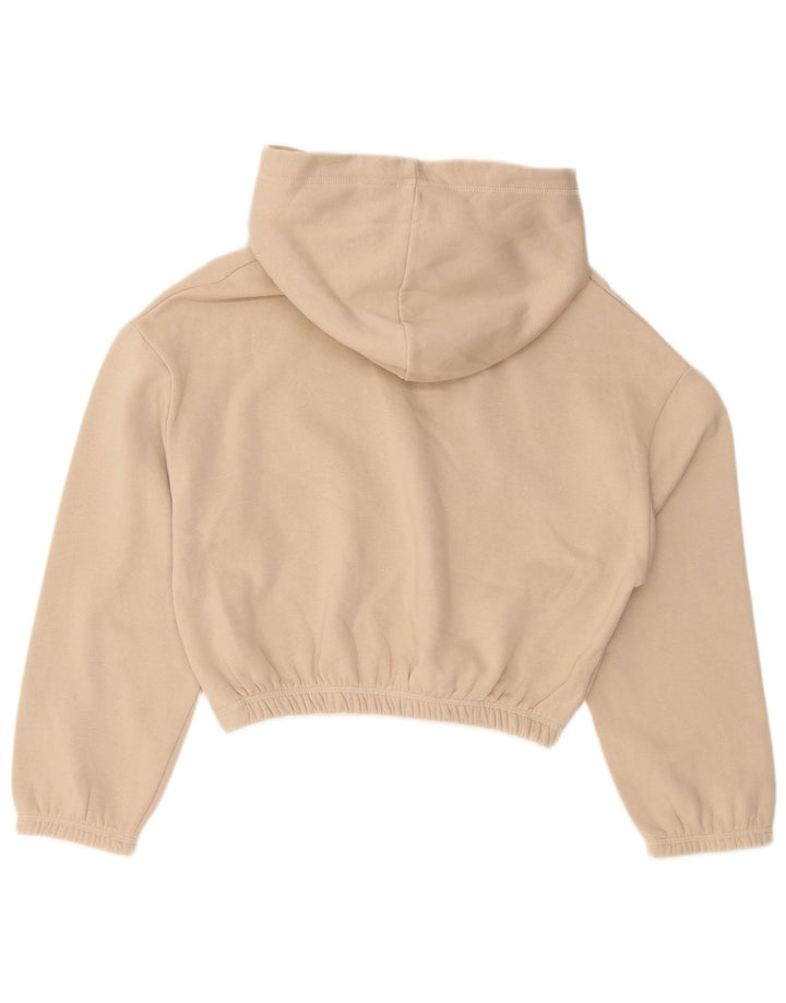 ZARA Mujer Crop Sudadera Con Capucha Jersey UK 44 Algodón Beige Medio
