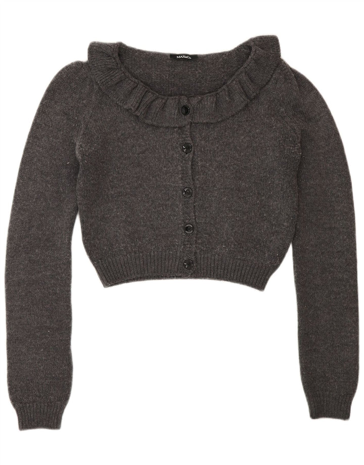 Max & Co. Suéter tipo cárdigan corto para mujer Reino Unido 12 Lana gris medio