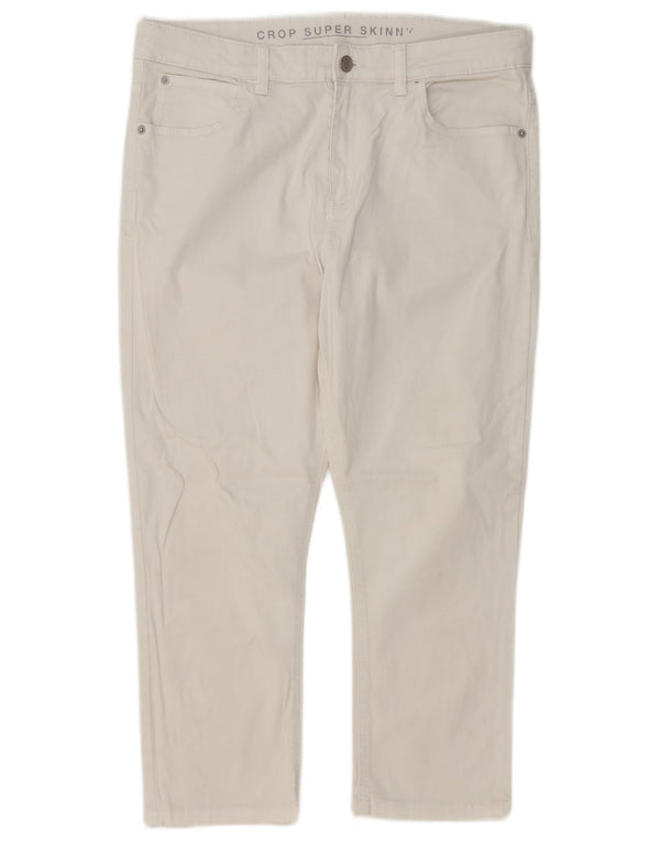 Marks & Spencer Vaqueros recortados súper ajustados para mujer UK 14 Large W32 L22 Blanco