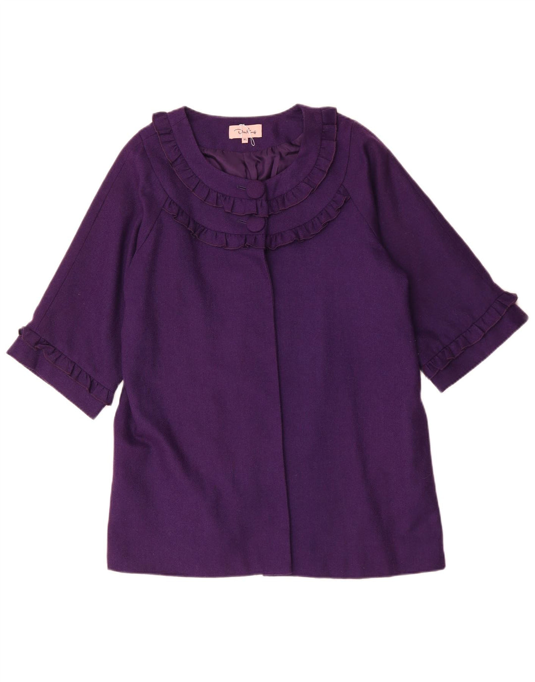 Darling Chaqueta tipo blazer con 2 botones y manga 3/4 para mujer UK 40 XL Lana morada